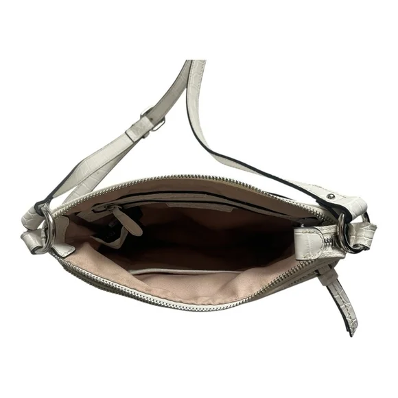 DANA BUCHMAN Off White Croco Leather Bag Small Shoulder Bag Womens Crossbody Bag - Picture 7 of 10